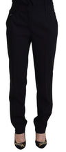 Black Tapered Women Wool Pants Dolce & Gabbana