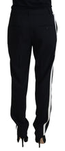 Black Tapered Women Wool Pants Dolce & Gabbana