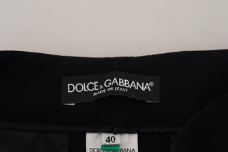 Black Tapered Women Wool Pants Dolce & Gabbana