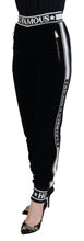 Black DG Logo Velvet Trouser Pants Dolce & Gabbana