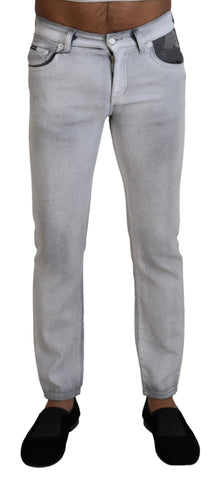 Gray Washed Skinny Men Denim Jeans Dolce & Gabbana