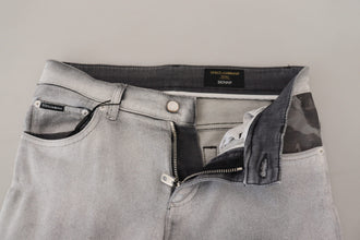 Gray Washed Skinny Men Denim Jeans Dolce & Gabbana