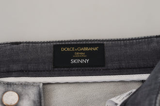Gray Washed Skinny Men Denim Jeans Dolce & Gabbana
