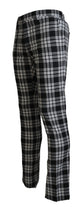 Black Checkered Cotton Men Casual Pants BENCIVENGA