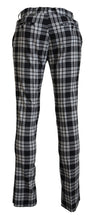 Black Checkered Cotton Men Casual Pants BENCIVENGA