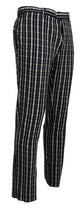 Black Checkered Cotton Casual Pants BENCIVENGA