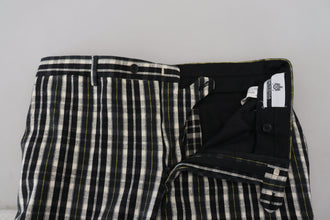 Black Checkered Cotton Casual Pants BENCIVENGA