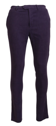 Purple Pure Cotton Tapered Mens Pants BENCIVENGA
