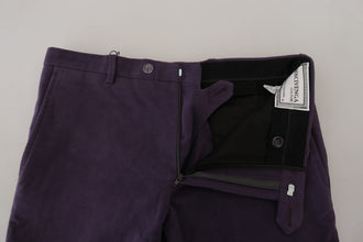 Purple Pure Cotton Tapered Mens Pants BENCIVENGA