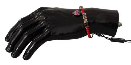 Red Blue Beaded DG LOVES LONDON Flag Branded Bracelet Dolce & Gabbana