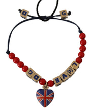 Red Blue Beaded DG LOVES LONDON Flag Branded Bracelet Dolce & Gabbana