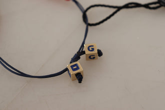 Red Blue Beaded DG LOVES LONDON Flag Branded Bracelet Dolce & Gabbana