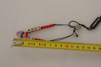 Red Blue Beaded DG LOVES LONDON Flag Branded Bracelet Dolce & Gabbana