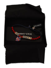 Red Blue Beaded DG LOVES LONDON Flag Branded Bracelet Dolce & Gabbana