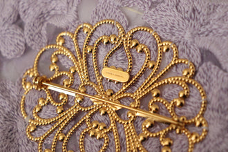 Purple Floral Gold Tone Brass Women Brooch Dolce & Gabbana