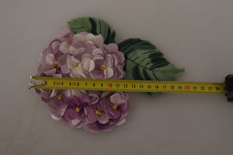 Purple Floral Gold Tone Brass Women Brooch Dolce & Gabbana