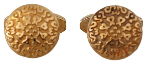 Gold Plated Brass Round Pin Men Cufflinks Dolce & Gabbana