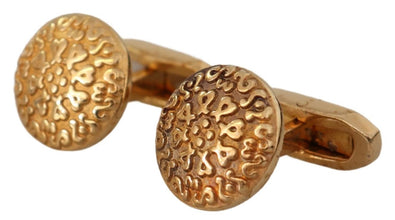 Gold Plated Brass Round Pin Men Cufflinks Dolce & Gabbana
