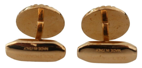 Gold Plated Brass Round Pin Men Cufflinks Dolce & Gabbana