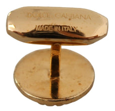 Gold Plated Brass Round Pin Men Cufflinks Dolce & Gabbana