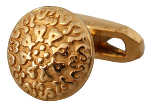 Gold Plated Brass Round Pin Men Cufflinks Dolce & Gabbana