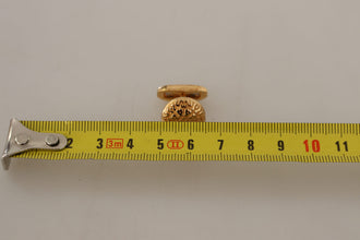 Gold Plated Brass Round Pin Men Cufflinks Dolce & Gabbana
