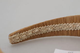 Beige Viscose Women Hair Headband Diadem Dolce & Gabbana