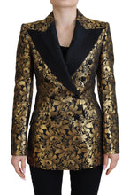 Black Gold Jacquard Coat Blazer Jacket Dolce & Gabbana