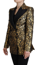 Black Gold Jacquard Coat Blazer Jacket Dolce & Gabbana
