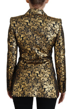 Black Gold Jacquard Coat Blazer Jacket Dolce & Gabbana