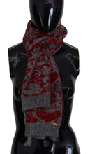 Red Grey Knitted Wrap Warmer Womens Shawl Scarf GF Ferre