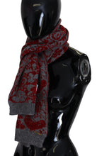 Red Grey Knitted Wrap Warmer Womens Shawl Scarf GF Ferre