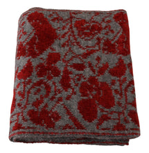 Red Grey Knitted Wrap Warmer Womens Shawl Scarf GF Ferre