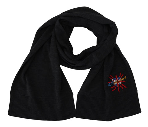 Black Sacred Heart #DGLovesLondon Wrap Scarf Dolce & Gabbana