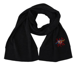 Black Sacred Heart #DGLovesLondon Wrap Scarf Dolce & Gabbana