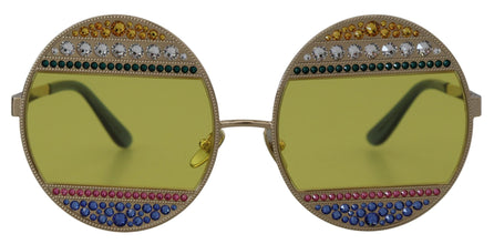 Gold Oval Metal Crystals Shades DG2209B Sunglasses Dolce & Gabbana