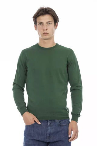 Green Cotton Men Sweater Baldinini Trend