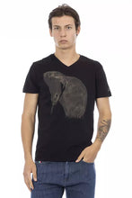 Black Cotton Men T-Shirt Trussardi Action