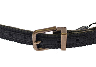 Blue Leather Logo Belt Dolce & Gabbana