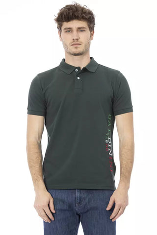 Green Cotton Men Polo Shirt Baldinini Trend