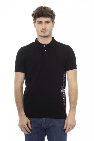 Black Cotton Men Polo Baldinini Trend