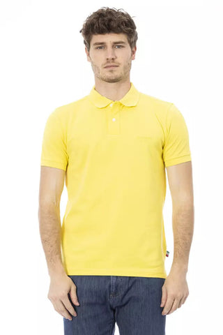 Yellow Cotton Men Polo Shirt Baldinini Trend