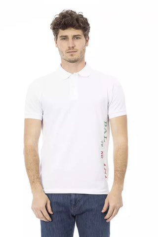White Cotton Men Polo Shirt Baldinini Trend
