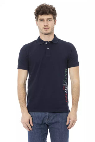 Blue Cotton Men Polo Shirt Baldinini Trend