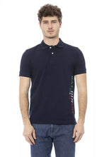 Blue Cotton Men Polo Shirt Baldinini Trend