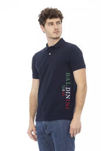 Blue Cotton Men Polo Shirt Baldinini Trend