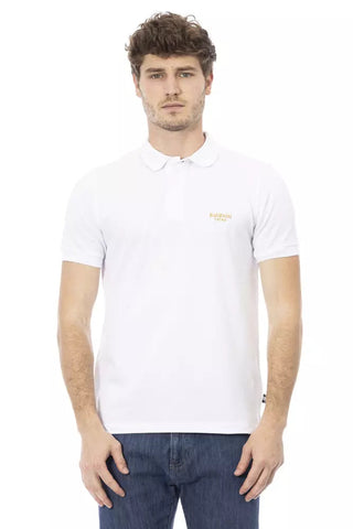 White Cotton Men Polo Shirt Baldinini Trend