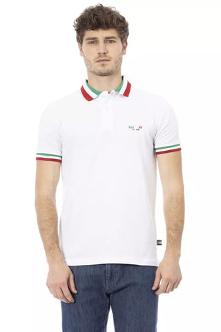 White Cotton Men Polo Shirt Baldinini Trend