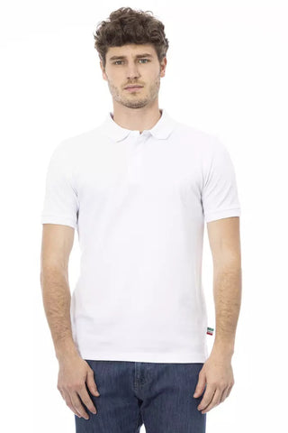 White Cotton Men Polo Shirt Baldinini Trend