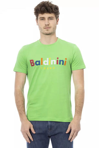 Green Cotton Men T-Shirt Baldinini Trend